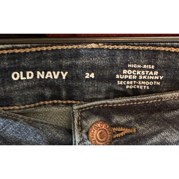 Old Navy High-Rise Rockstar Super Skinny Secret Smooth Pockets Size 24 Med Wash - Picture 7 of 7